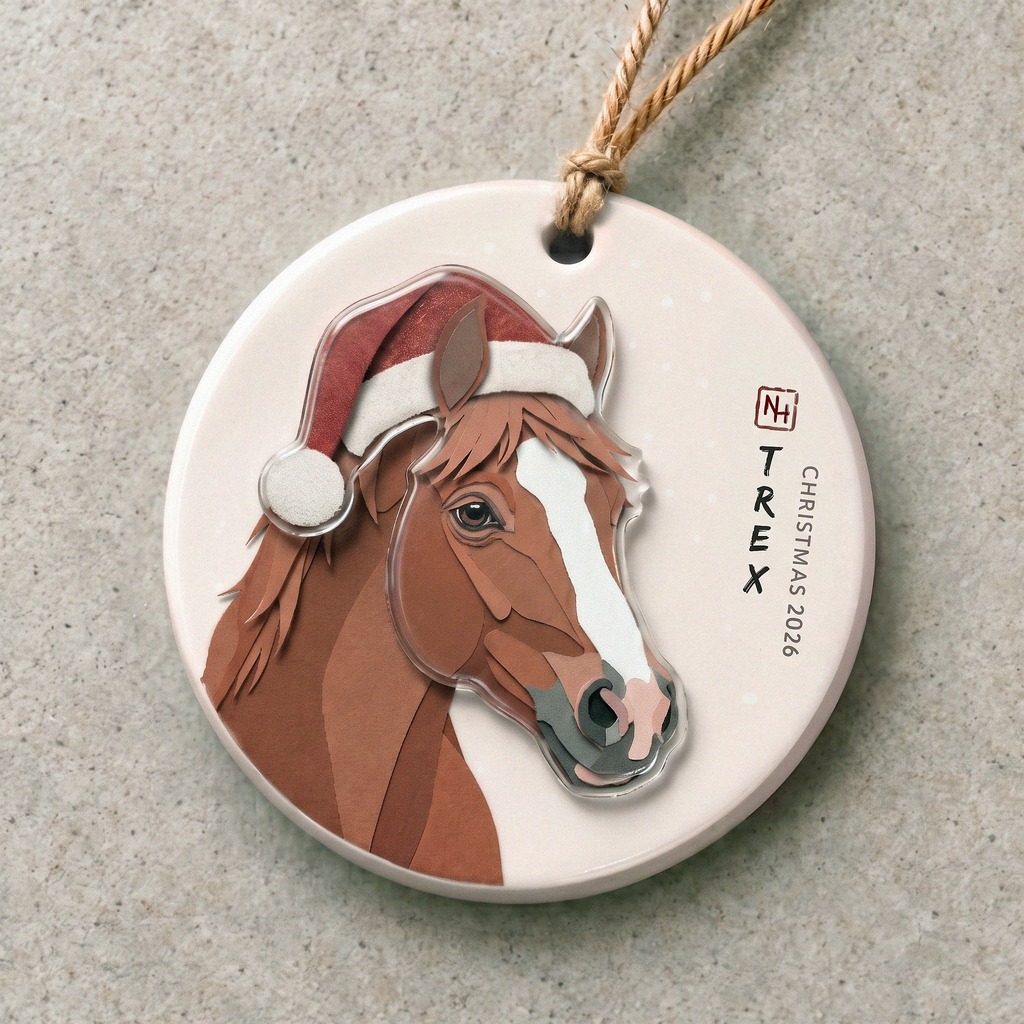 Personalised horse Christmas ornament.